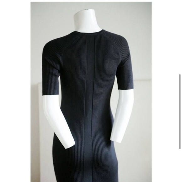 Everlane Black Ribbed Knit Bodycon Midi Dress - Picture 4 of 4